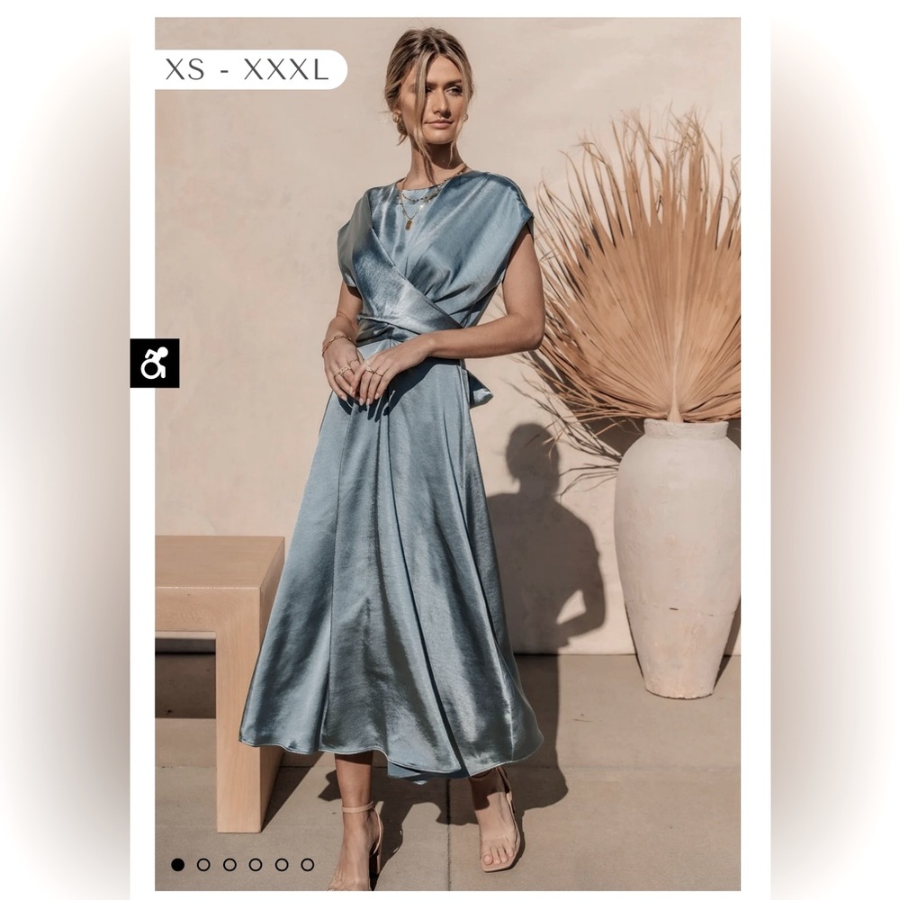 New! Bohme midi dress, aqua blue, flattering fit, gorgeous! Sz small, sold out!